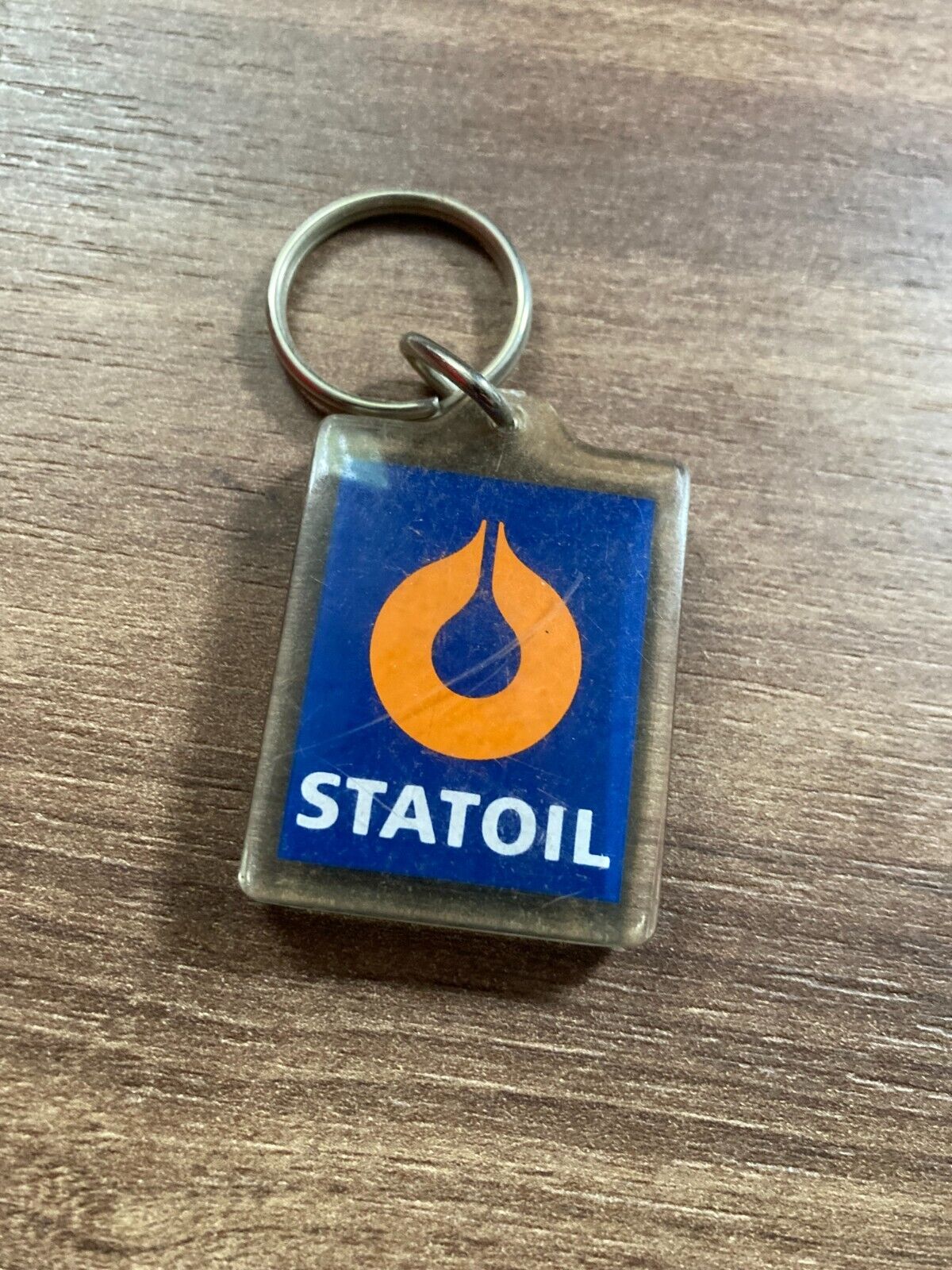 Vintage Statoil Plastic Keychain - Scandinavian Oil Company - Denmark