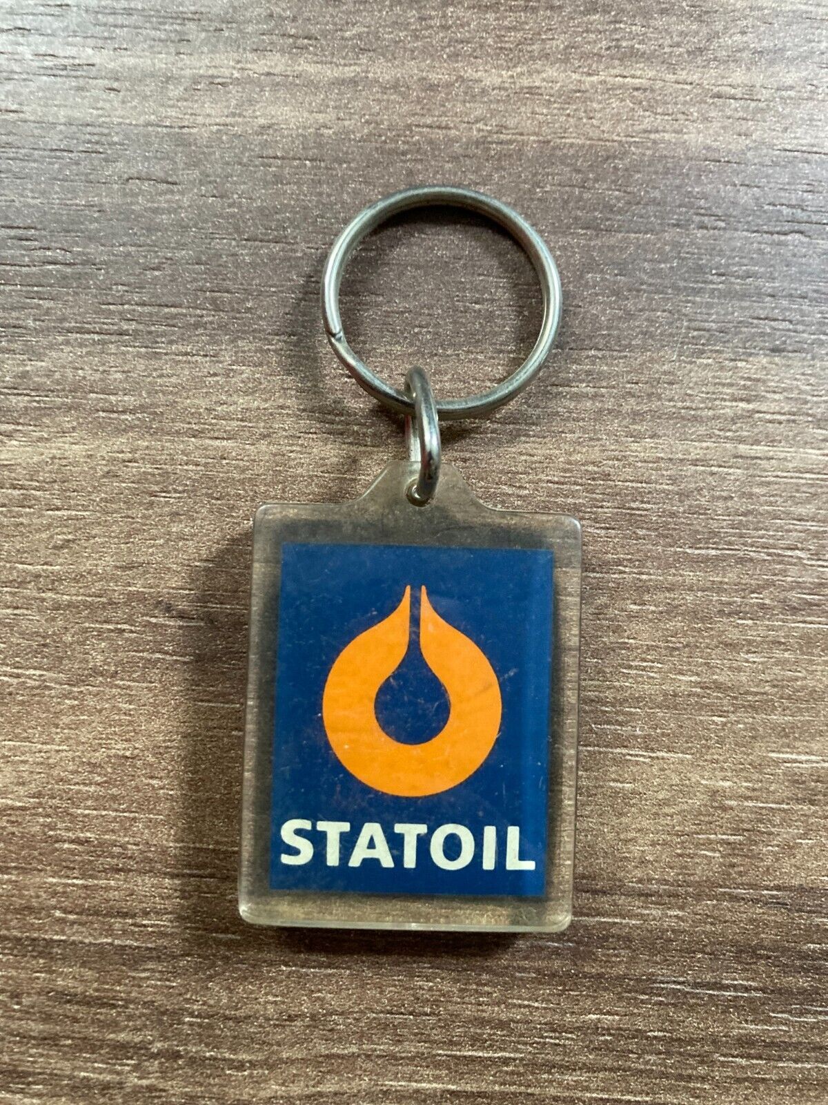 Vintage Statoil Plastic Keychain - Scandinavian Oil Company - Denmark