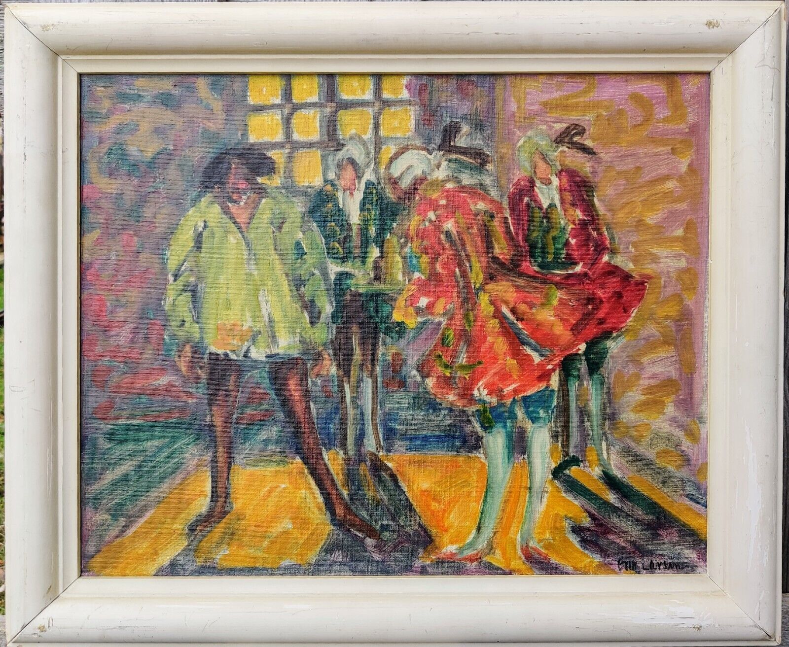 Erik Larsen (1902-1975) MASCARADE original oil painting