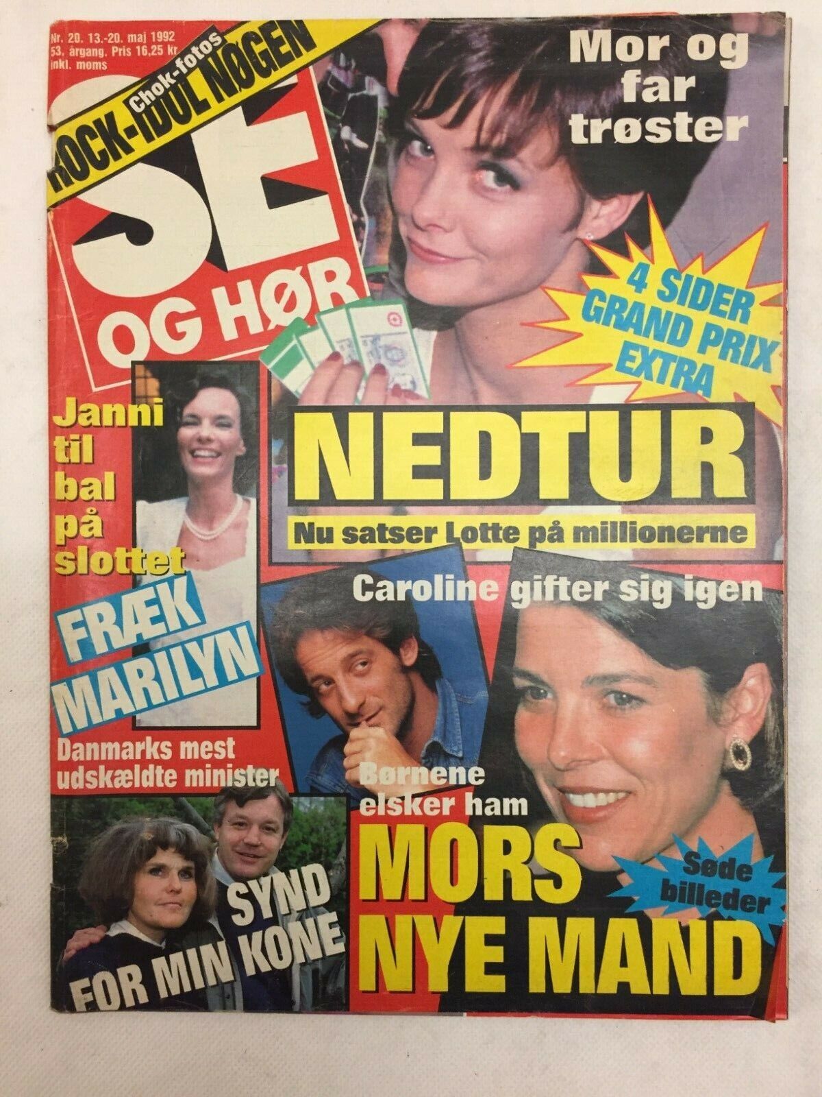 Princess Caroline of Monaco Love Affair Vtg Danish Magazine 1992 "Se og Hoer"