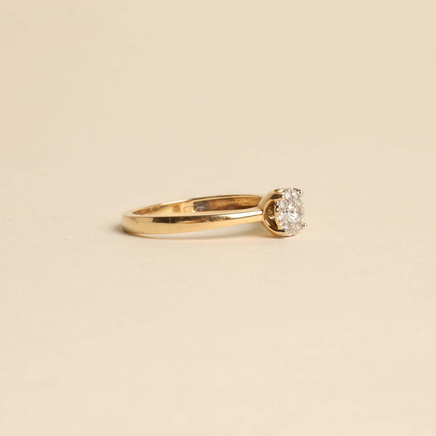 Ring with diamond (018 ct) in 18K Gold size 6½ | Solid Gold | Premium