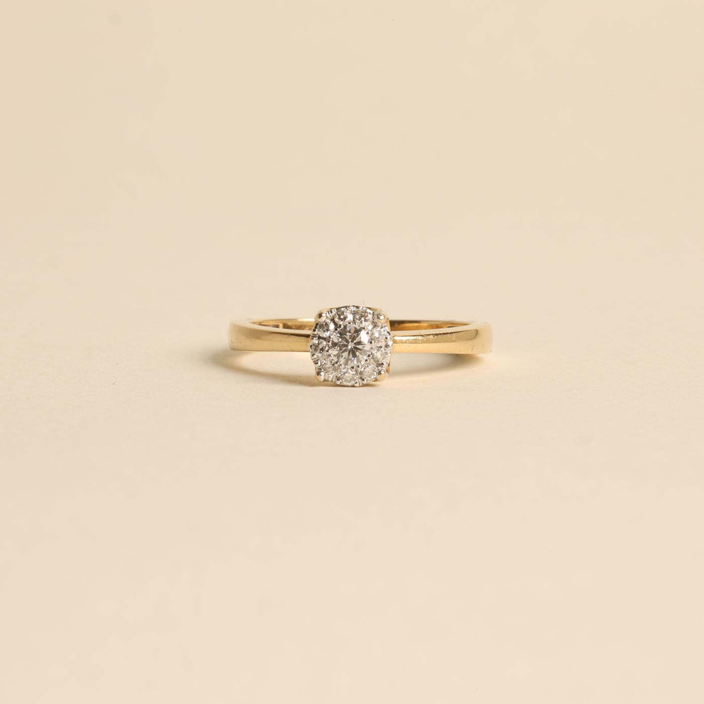 Ring with diamond (018 ct) in 18K Gold size 6½ | Solid Gold | Premium