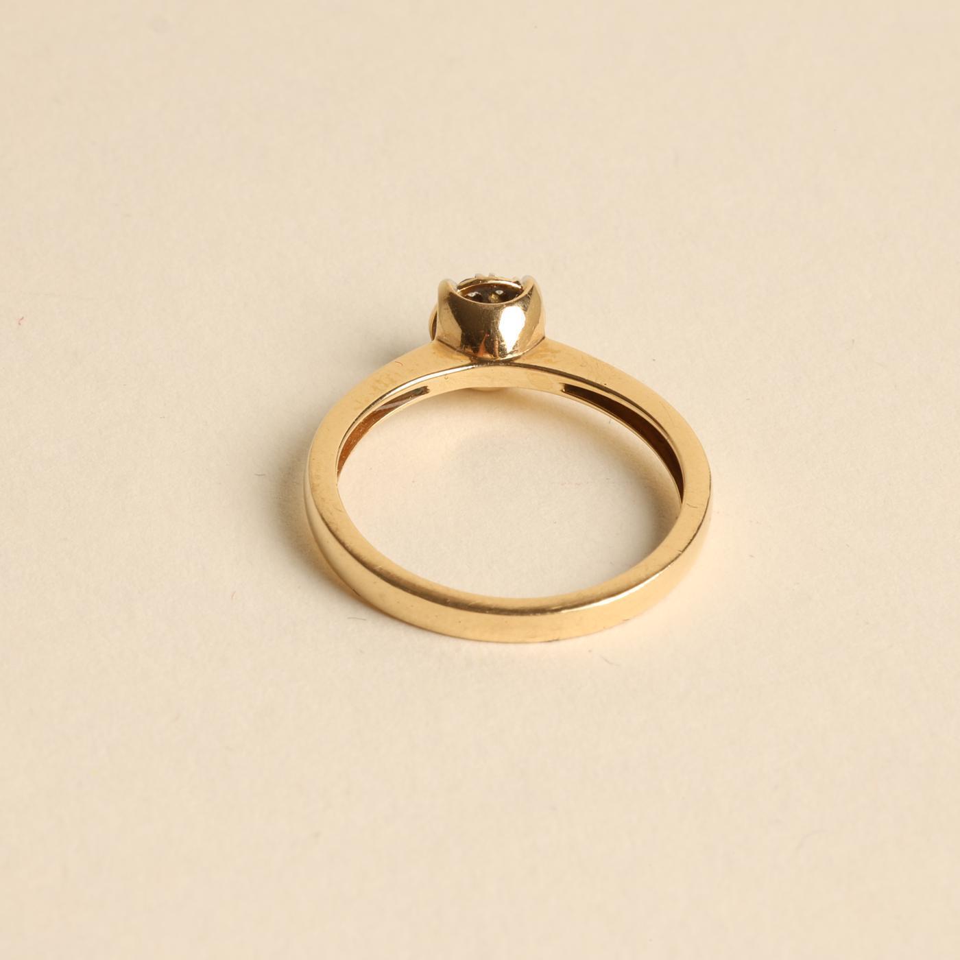 Ring with diamond (018 ct) in 18K Gold size 6½ | Solid Gold | Premium