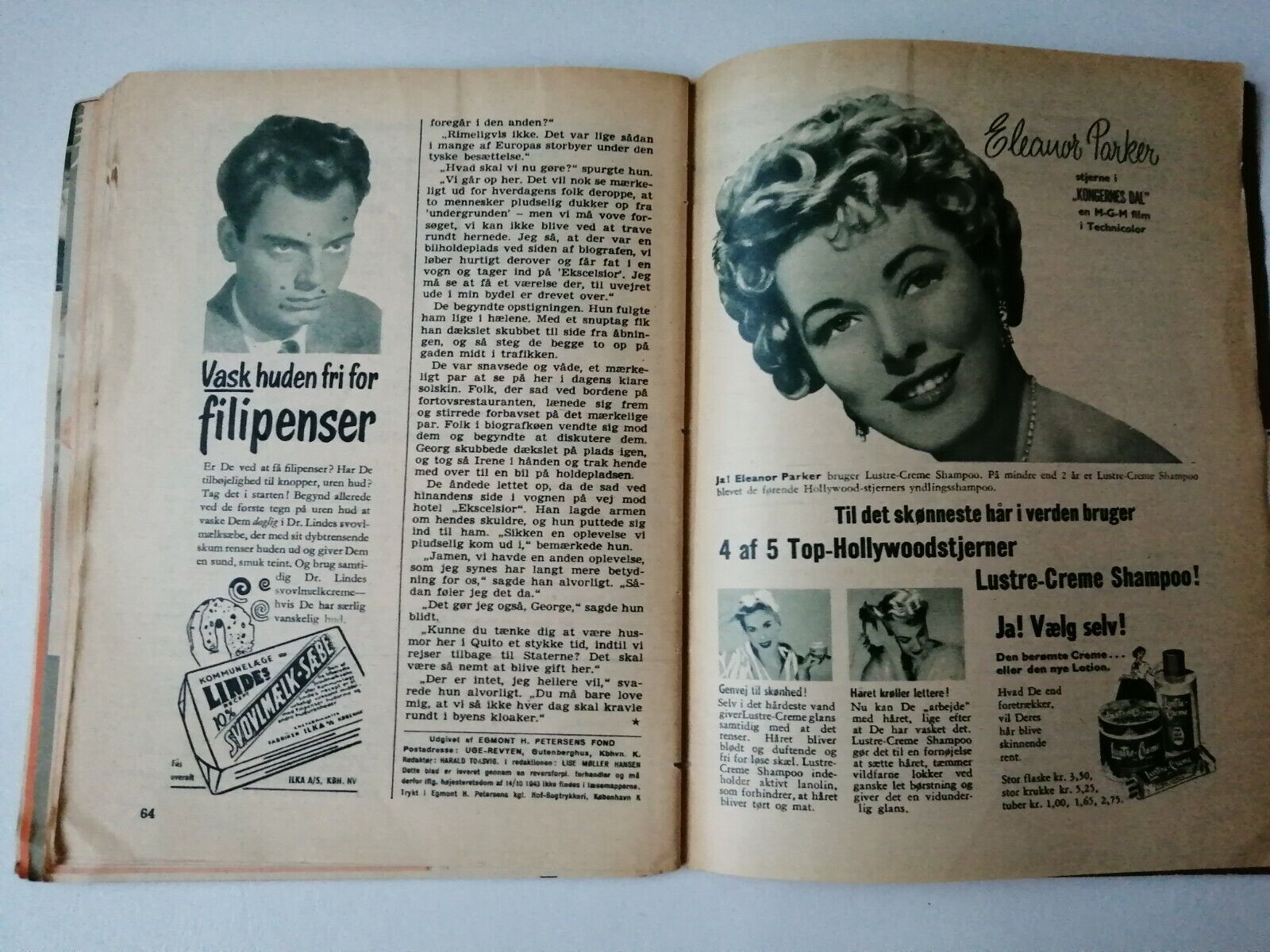 Danish magazine"Uge-Revyen" No 20 1955Esther Williams coverMany other stars