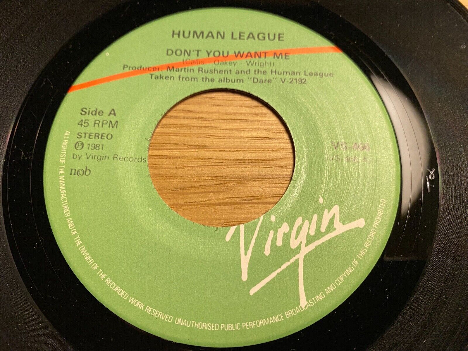 THE HUMAN LEAGUE "DON´T YOU WANT ME / SECONDS" SWEDISH PRESSED 1981 7"SINGLE NCB