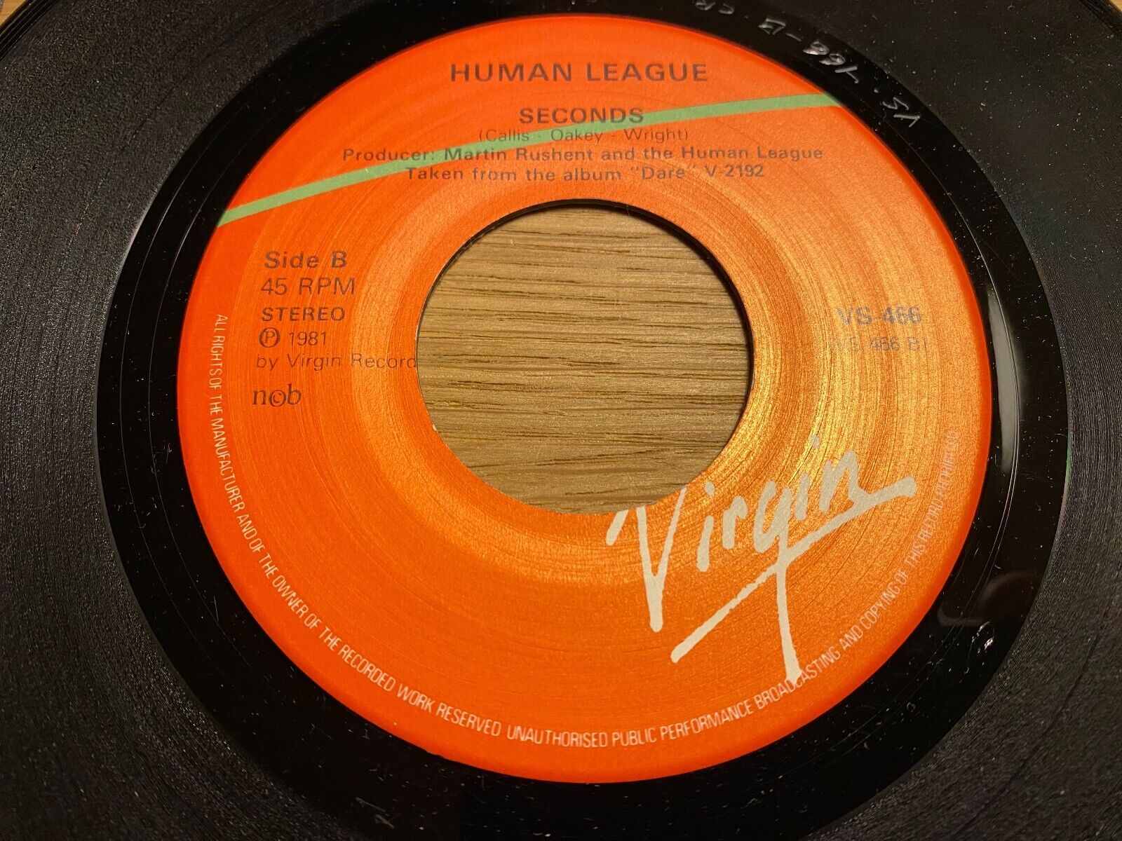 THE HUMAN LEAGUE "DON´T YOU WANT ME / SECONDS" SWEDISH PRESSED 1981 7"SINGLE NCB