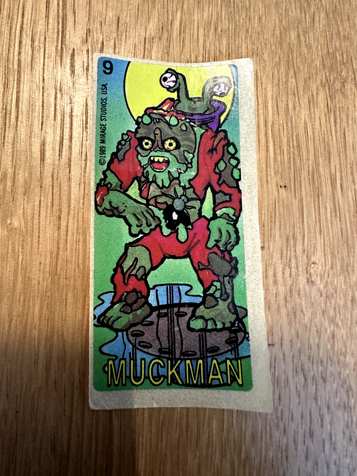 TEENAGE MUTANT NINJA TURTLES 1989 Mirage Studios BUBBLE GUM Sticker No 9