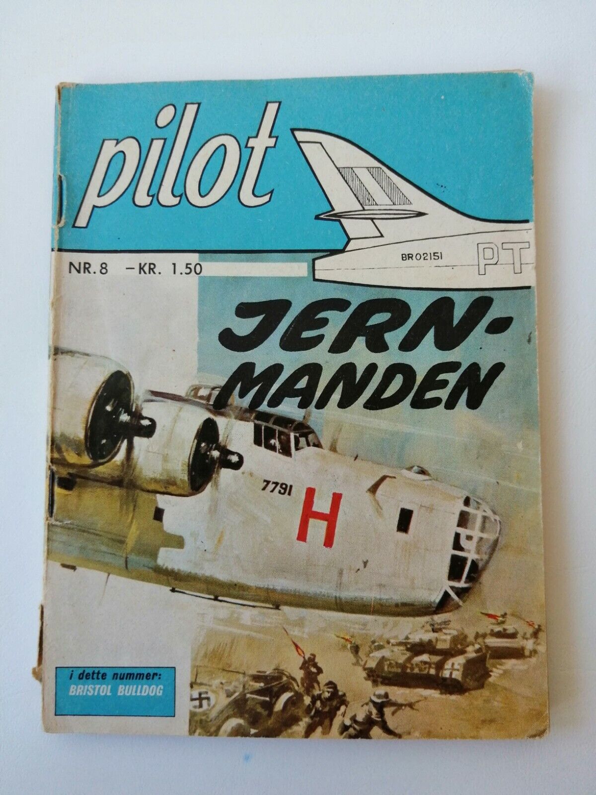 "Pilot" no8 1968 Bristol Bulldog Jernmanden Danish pocket book