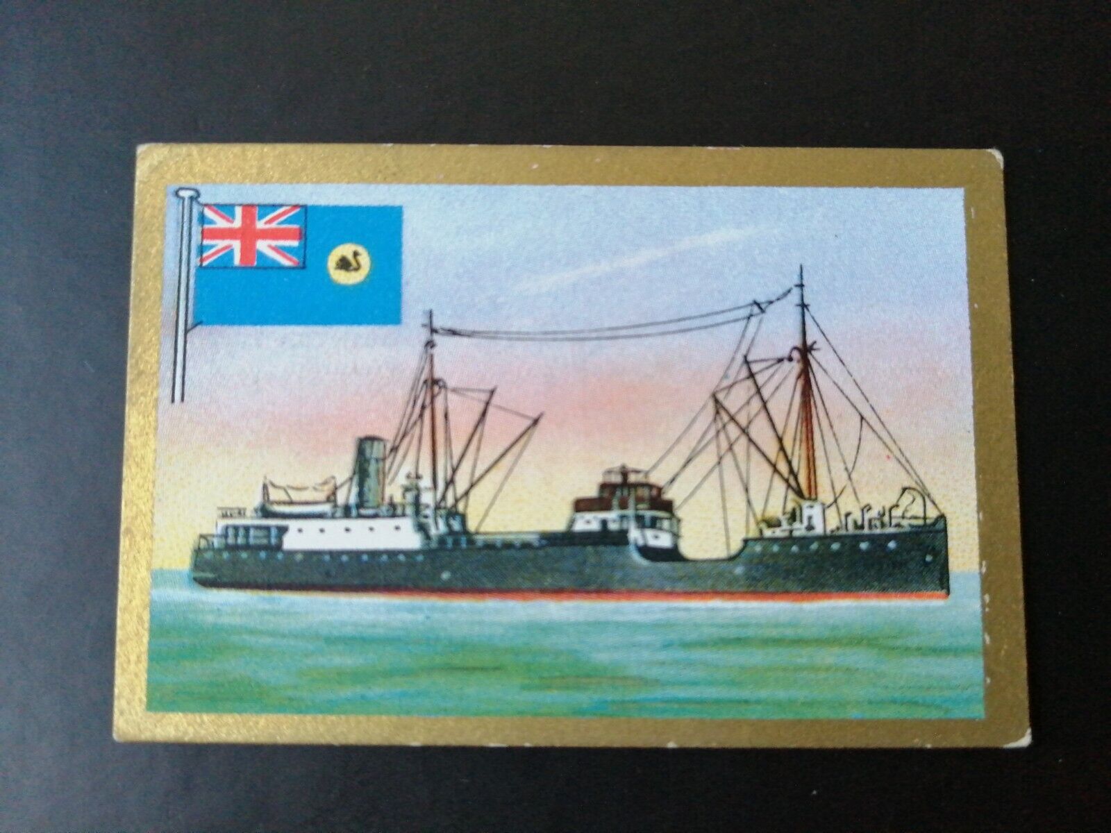 German SABA tobacco ship trading card 1931-33No 81 " Kybra" West-Australia