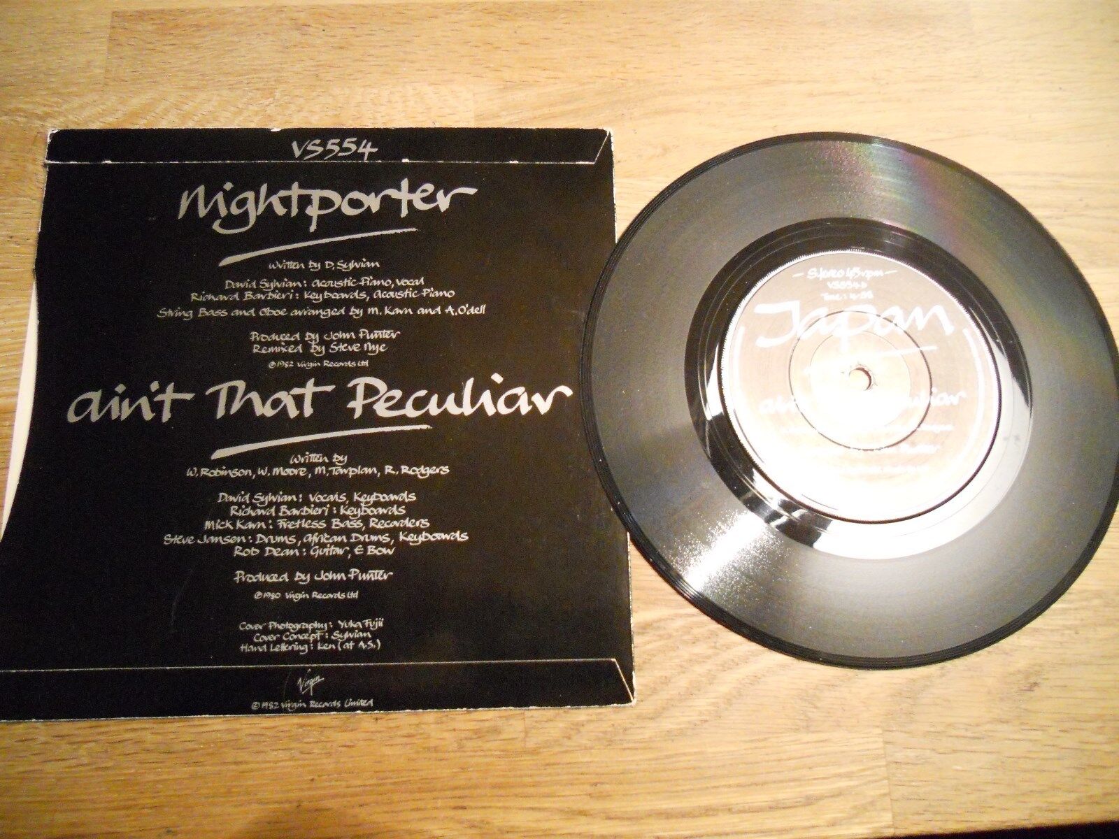 JAPAN DAVID SYLVIAN NIGHTPORTER / AINT THAT PECULIAR VIRGIN RECORDS ENGLAND 1982