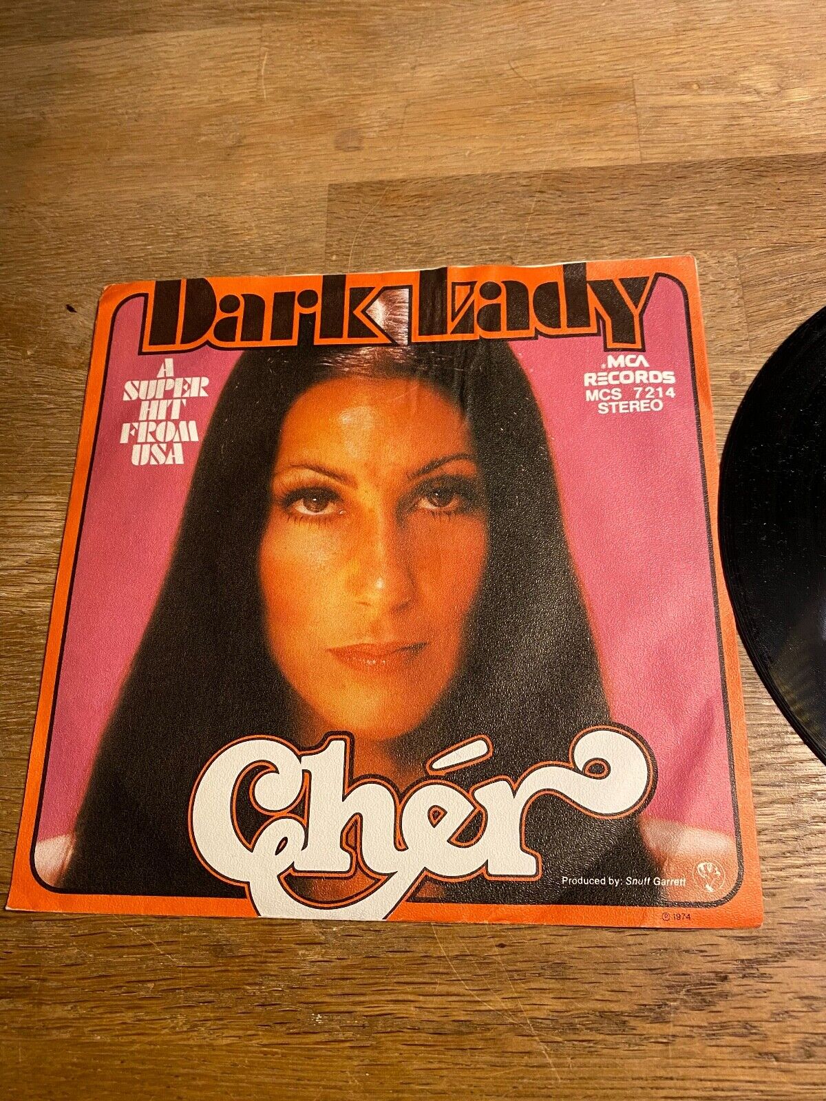 CHER "DARK LADY / TWO PEOPLE CLINGING TO A THREAD" 1973 MCA RECORDS GERMAN VINYL