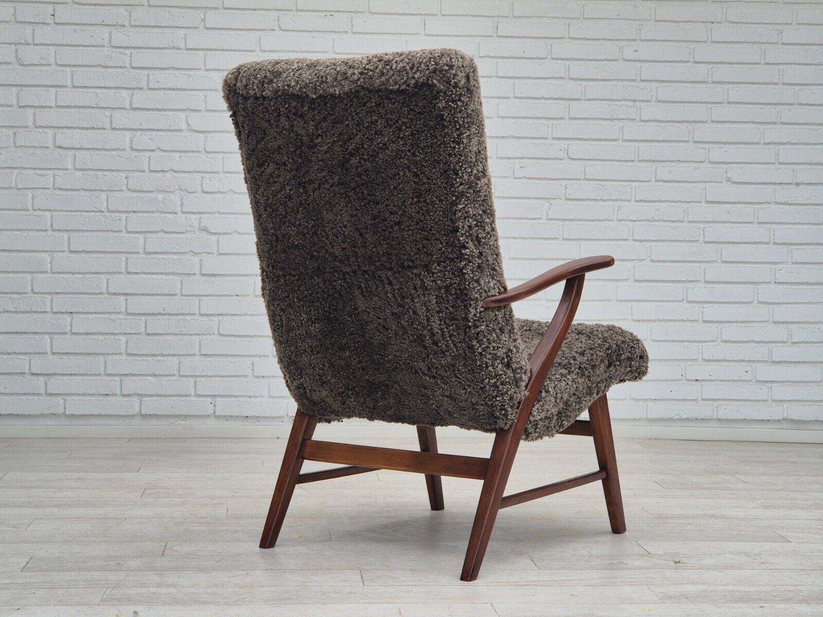 60s Danish design refurbished armchair quality genuine sheepskin