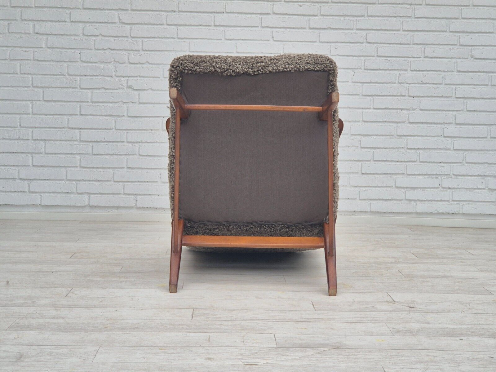 60s Danish design refurbished armchair quality genuine sheepskin