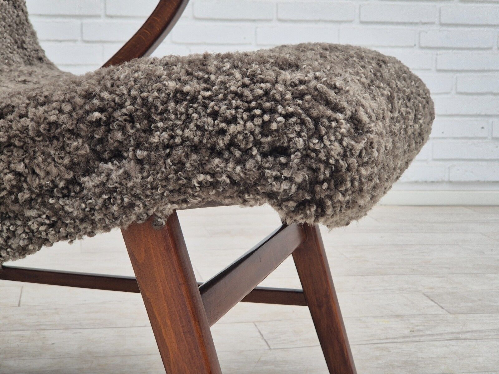 60s Danish design refurbished armchair quality genuine sheepskin