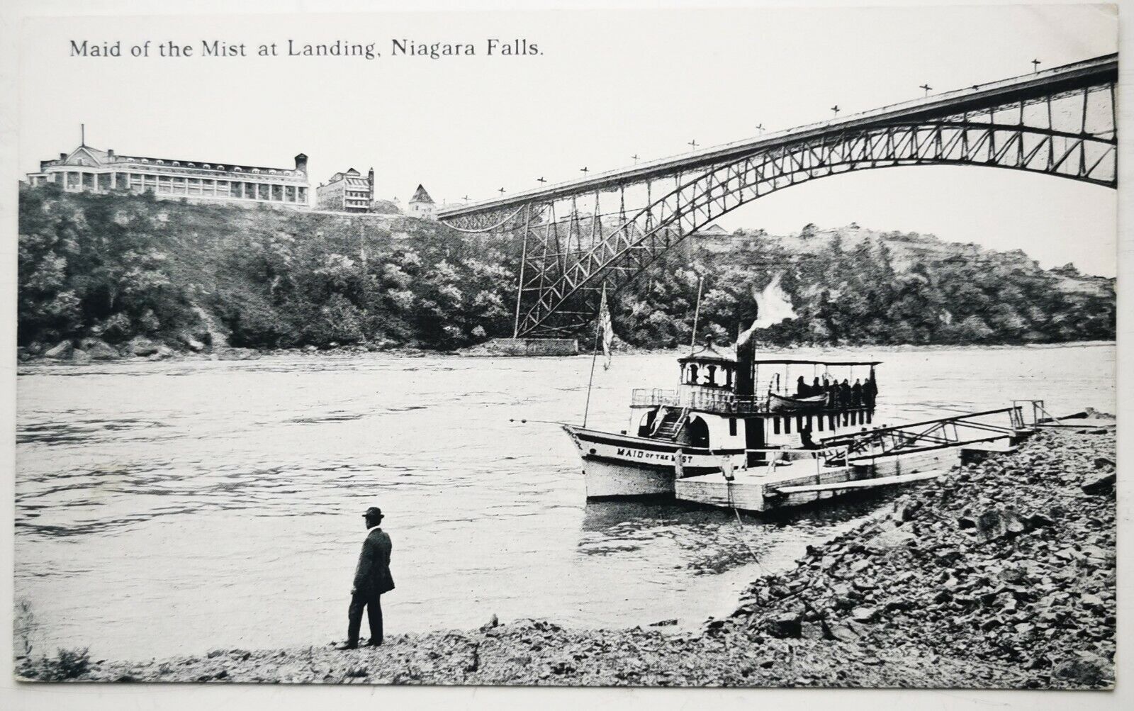 Vintage postcard: "Maid of the Mist" at landing Niagra Falls c 1910  pok1345