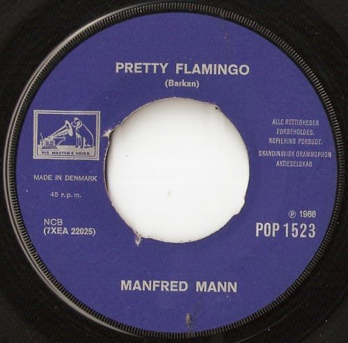 MANFRED MANN PRETTY FLAMINGO DANISH 45 7" 1966 MOD FREAKBEAT PSYCH