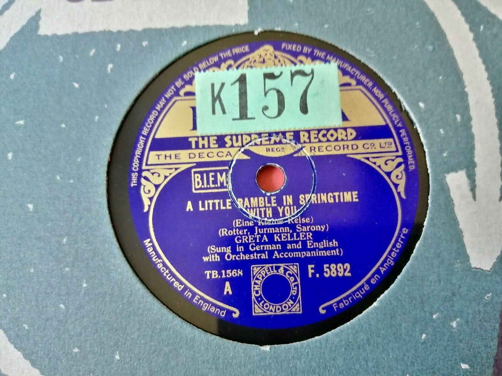 78 rpmGRETA KELLERA Little Ramble In Springtime With You/Maybe I Love You