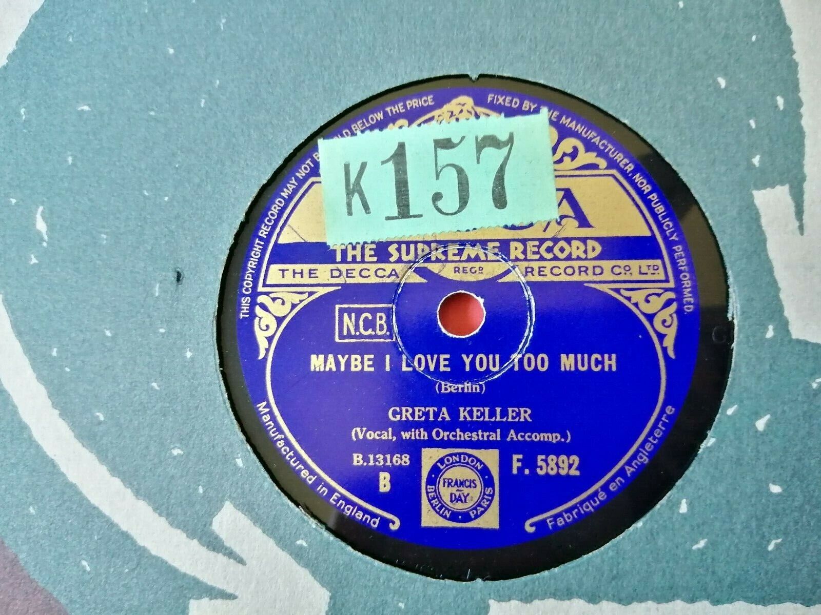 78 rpmGRETA KELLERA Little Ramble In Springtime With You/Maybe I Love You