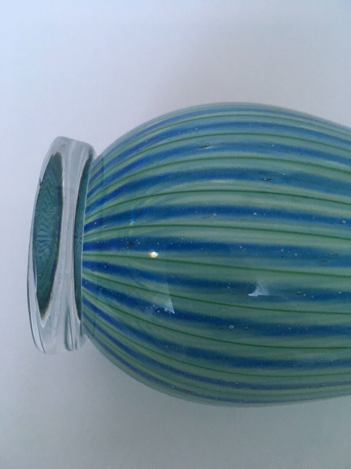 Vicke Lindstrand Colora Unik (Unique) green blue Vase Kosta MCM Sweden