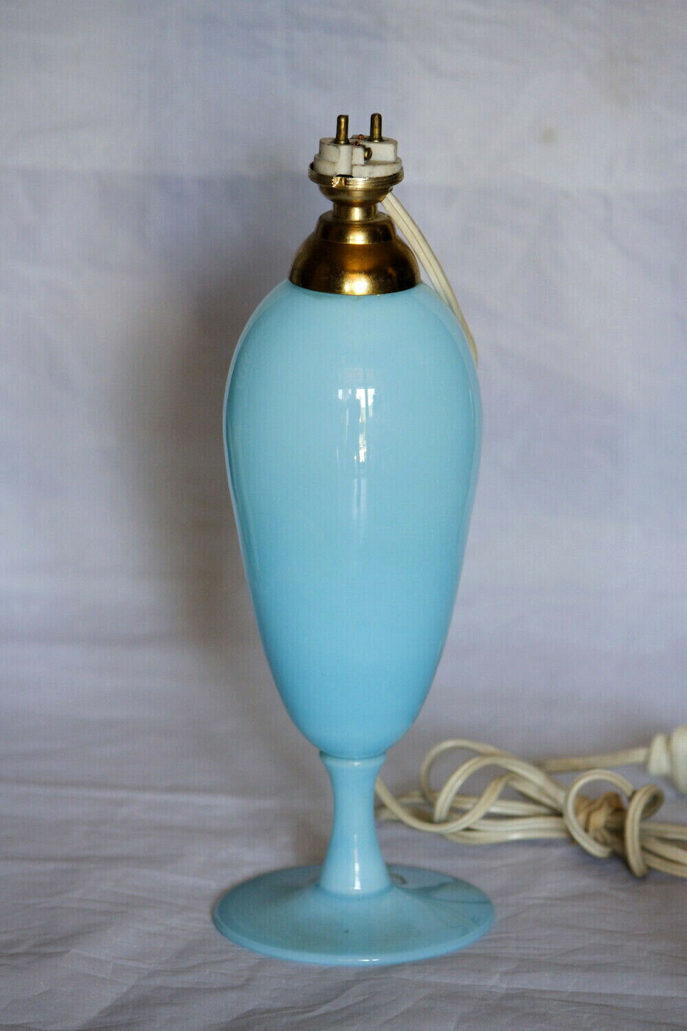 Rare Vintage Italian Blue Opaline Lamp Foot 25cm 984in Murano Venitian