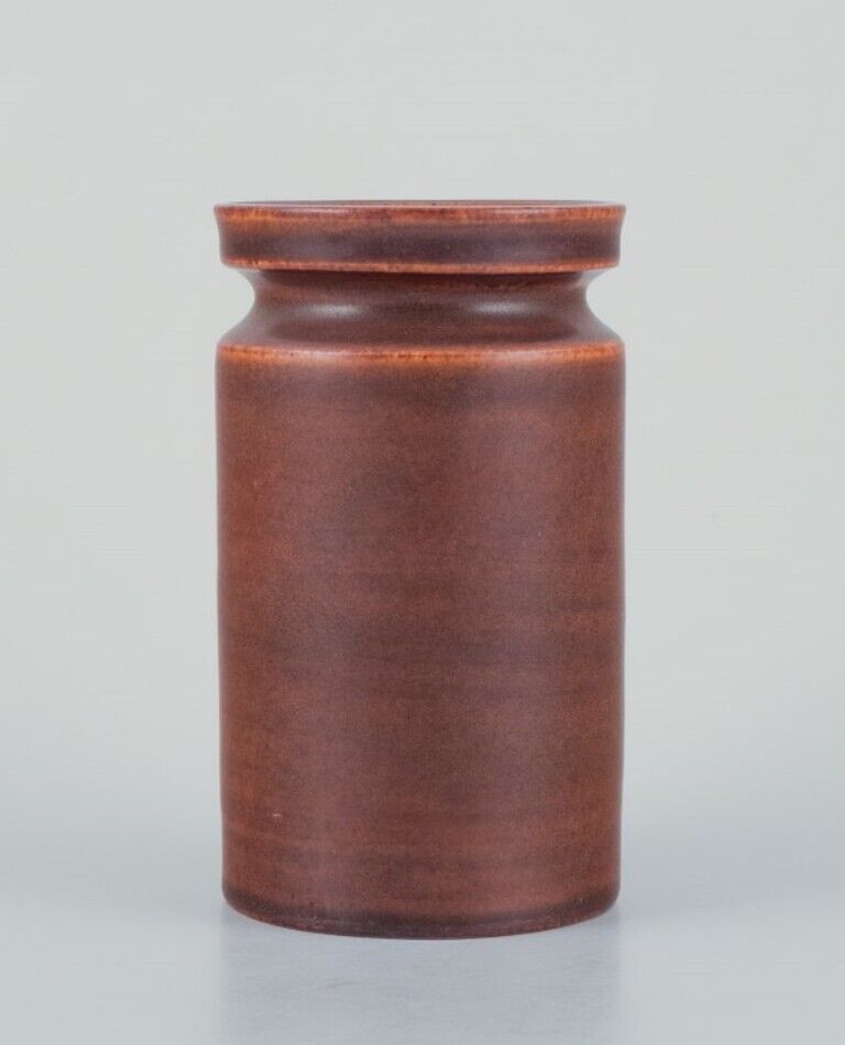 Ingrid and Erich Triller Sweden Ceramic vase decorated with brown toned glaze