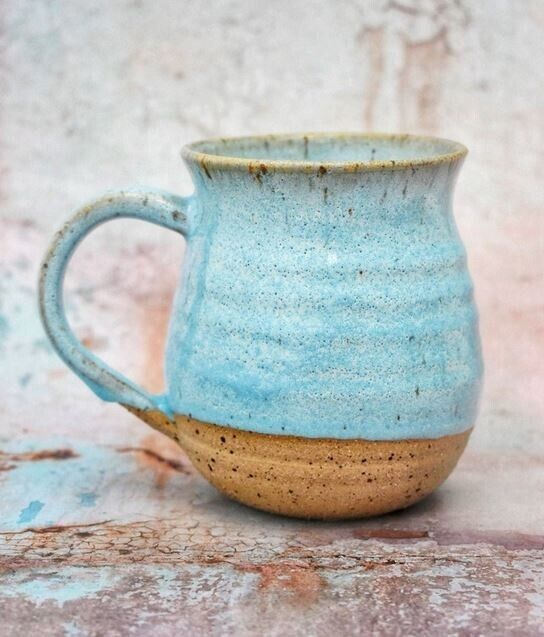 Large Turquoise Blue Rustic Mug Handmade Unique Gift Best Quality