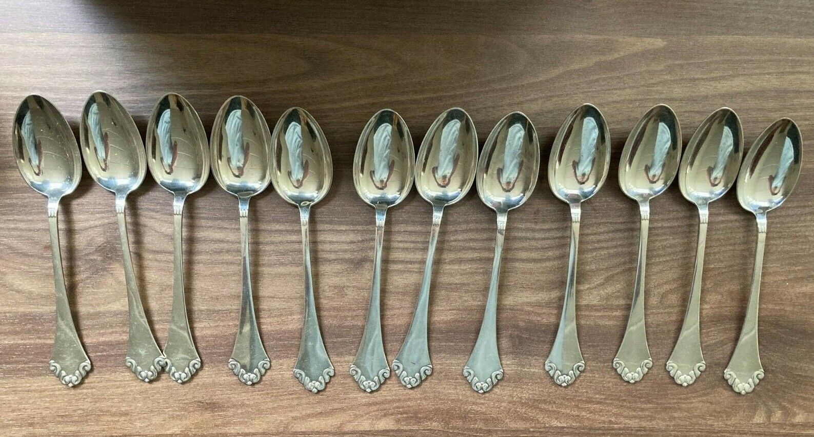 12x Art Deco Victoria Silver Plated Steel Spoons Silver Plate Used Condition