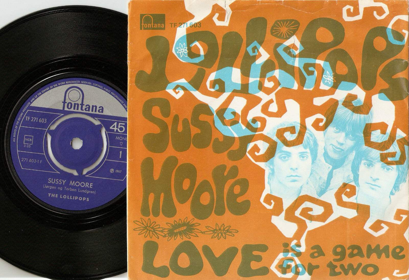 THE LOLLIPOPS SUSSY MOORE NORWAY DANISH 45+PS 1967 MOD FREAKBEAT PSYCH GARAGE