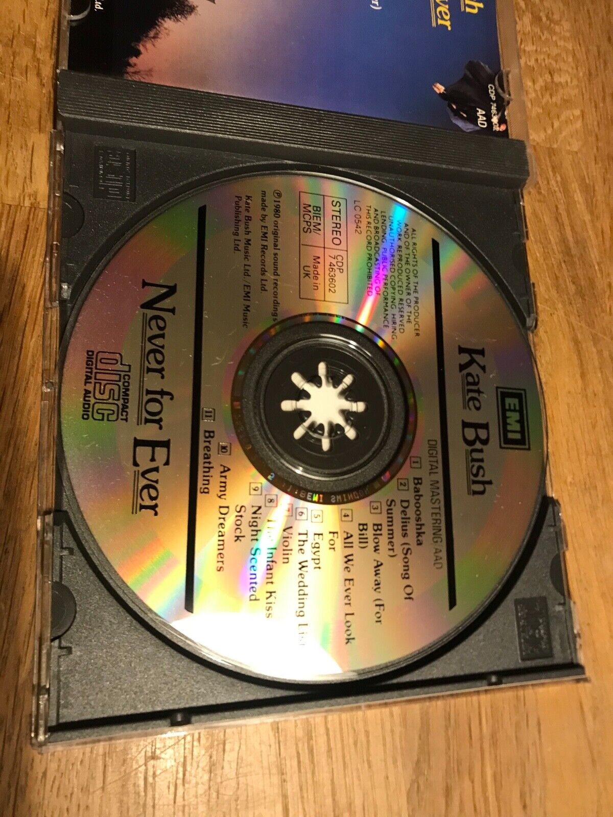 KATE BUSH "NEVER FOR EVER" 1980 EMI RECORDS UK CD ALBUM 11 TRACK RARE ROCK POP