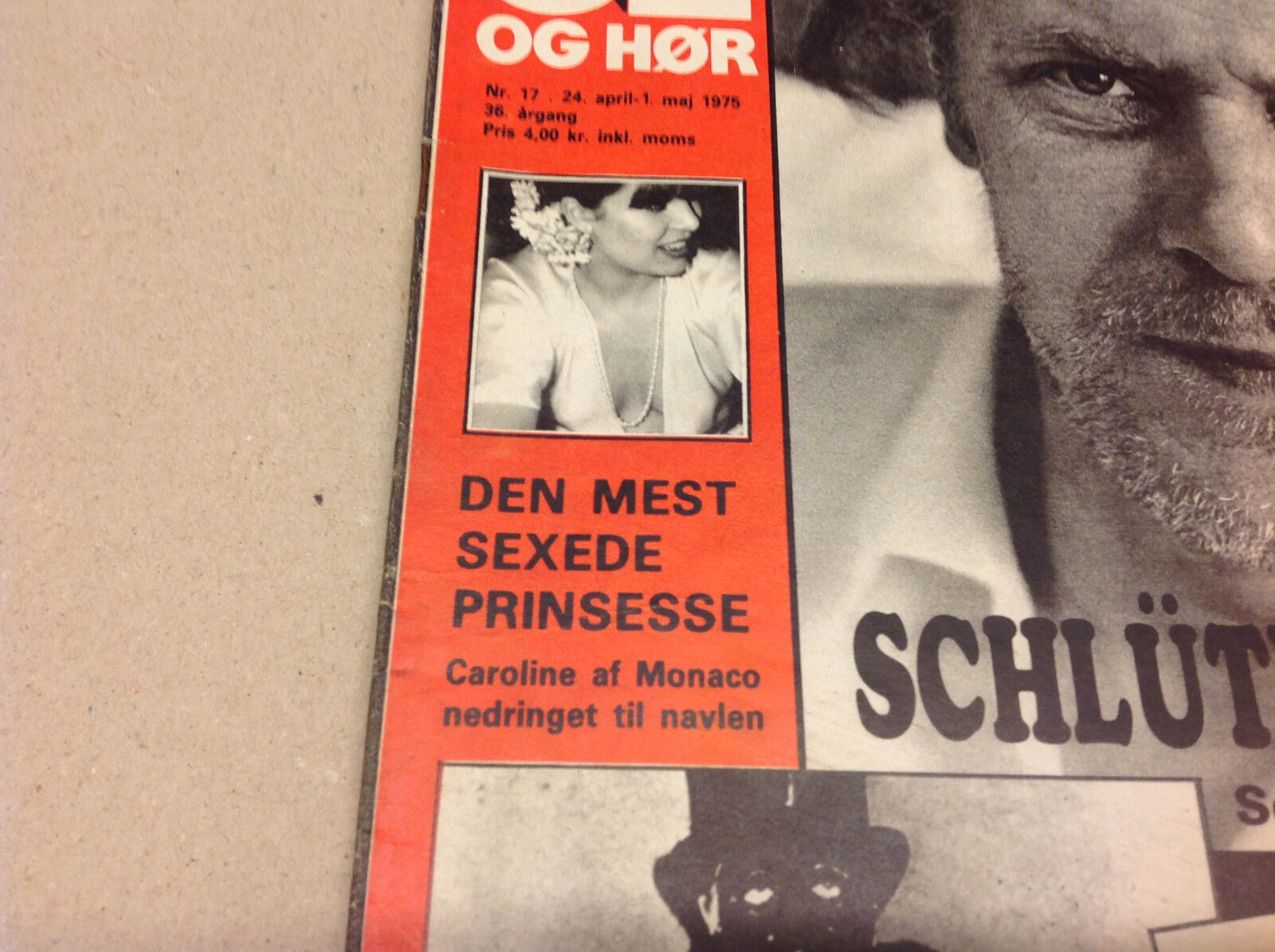 PRINCESS CAROLINE GRIMALDI OF MONACO ON FRONT COVER VINTAGE Danish Magazine 1975