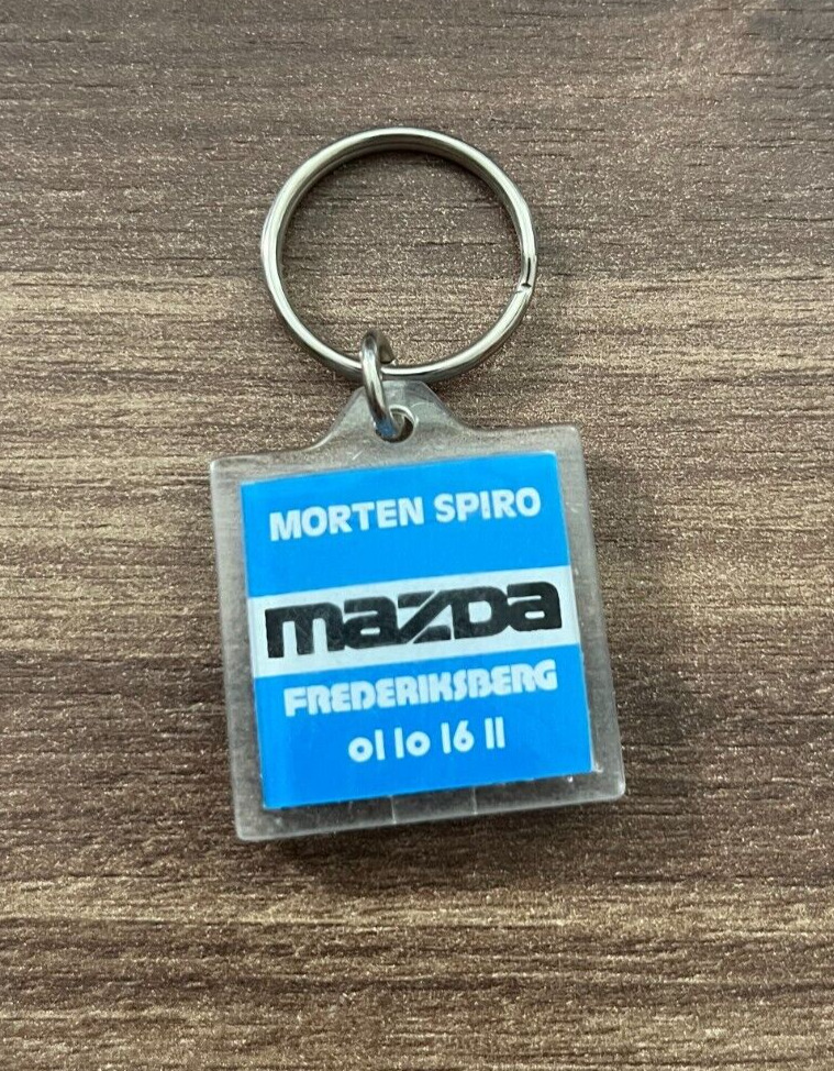 Vintage Mazda Keychain Danish Denmark Retro Car Dealership Memorabilia 1980s