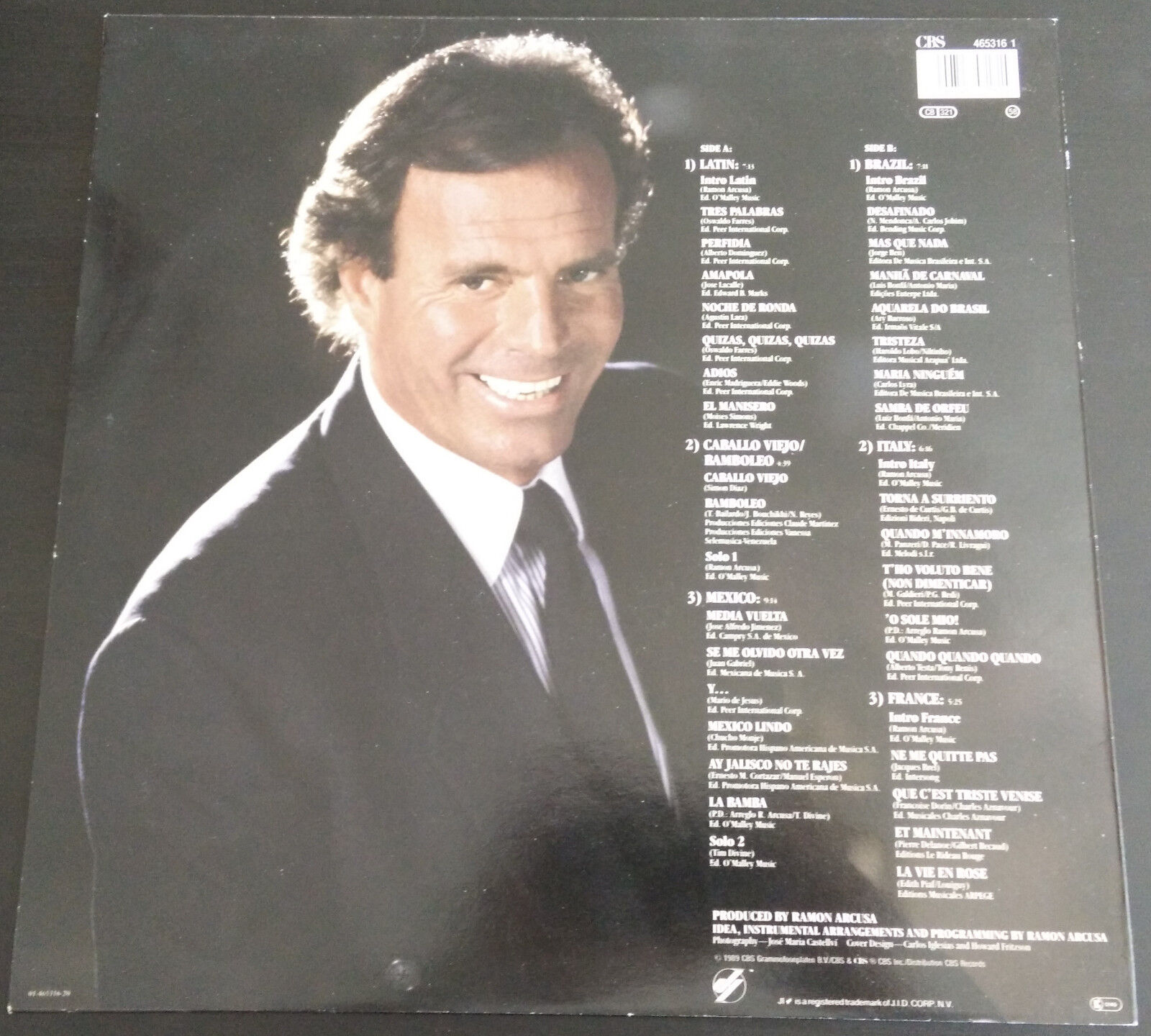 Julio Iglesias - Raices [LP] 1989 vinyl record album