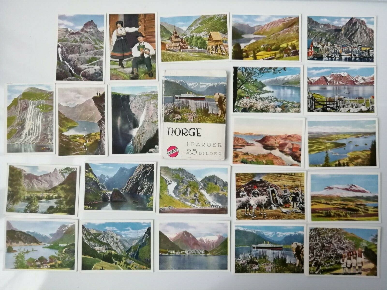 Vintage folder w22 ( 3 missing )color photos of Norway in the 1960s ?