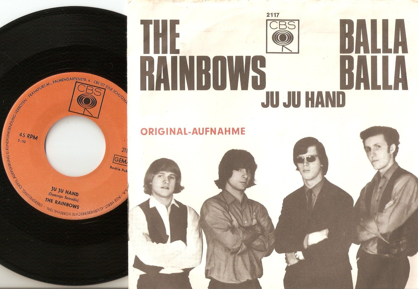 THE RAINBOWS BALLA BALLA GERMAN 45+PS 1965/66 GARAGE MOD FREAKBEAT PSYCH