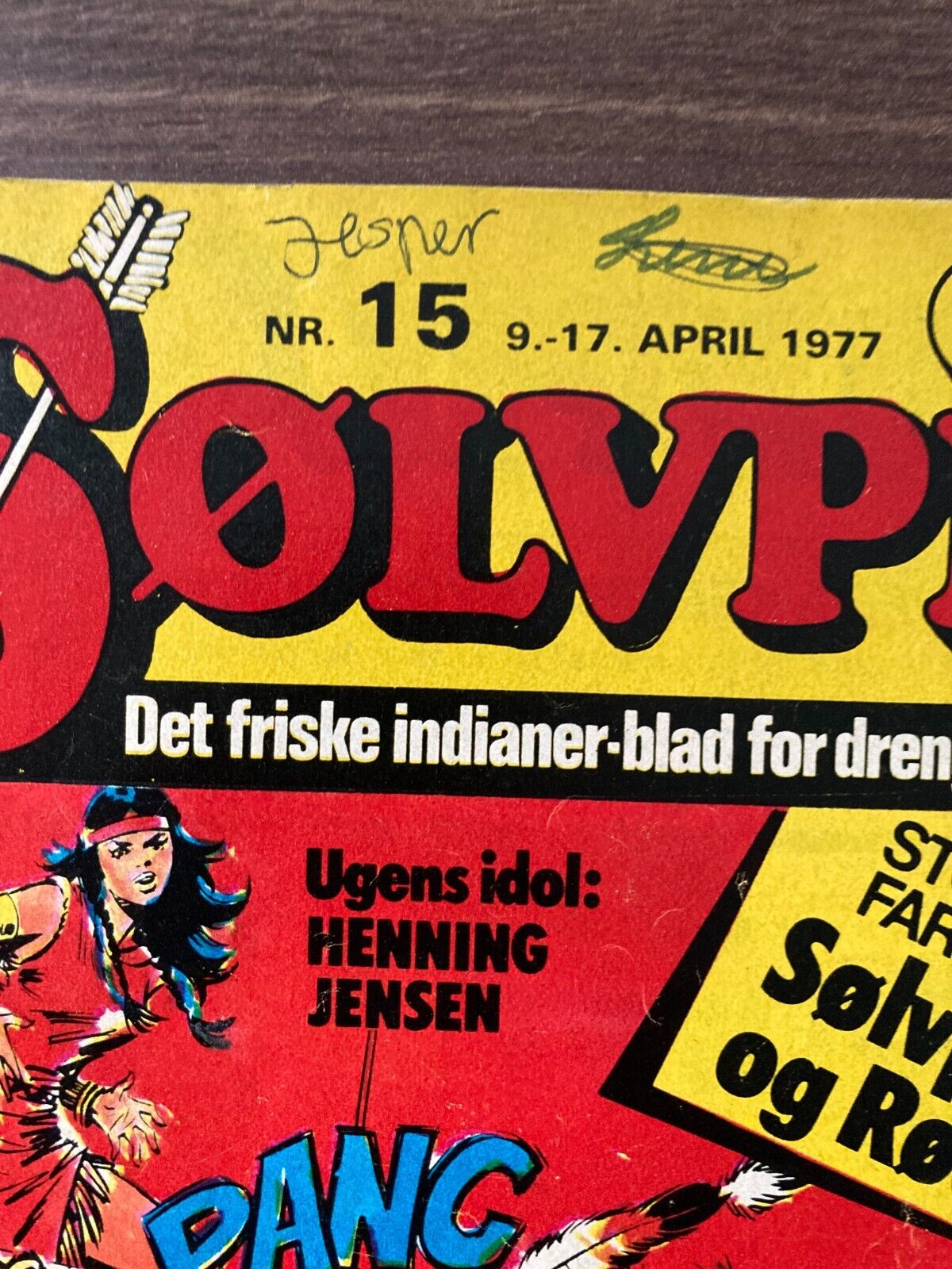 Henning Jensen on the Back Cover Danish Magazine/Comic SØLVPIL 1977 17x25cm