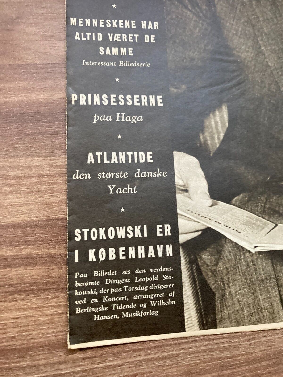 Leopold Stokowski Conductor and Composer Danish Magazine 1939 "Berlingske IT"