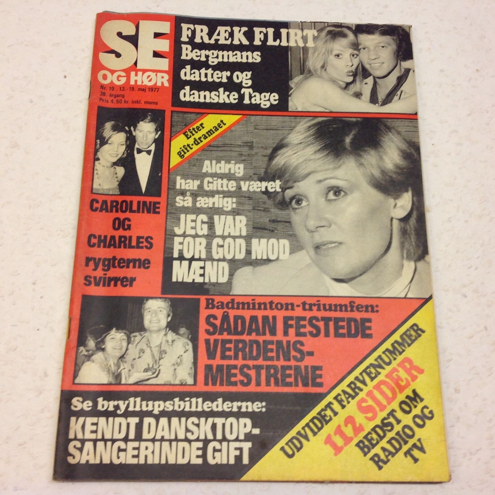 Gitte Henning Hænning Cover And Photos Vtg Danish Magazine 1977 "Se og Hoer"