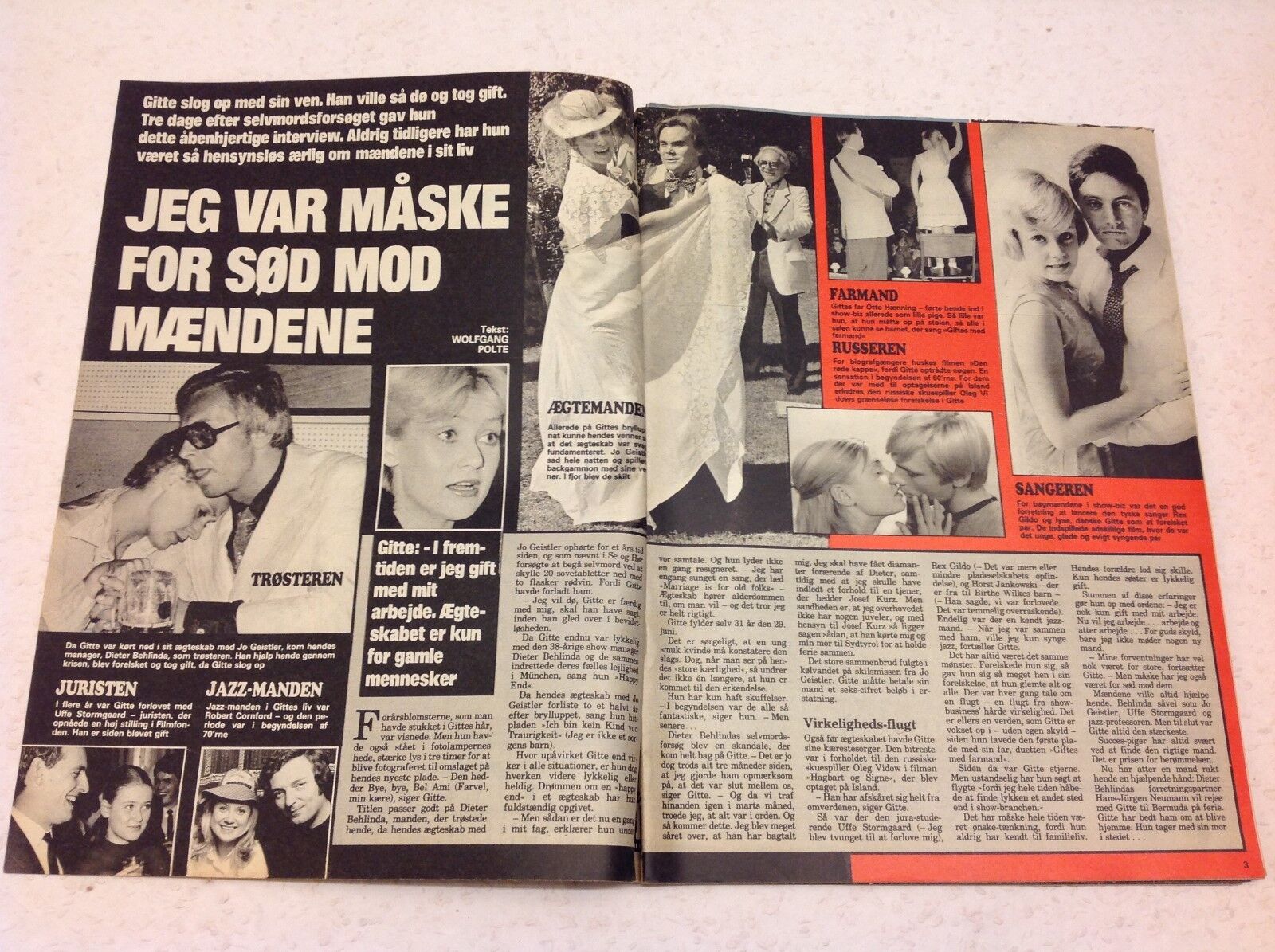 Gitte Henning Hænning Cover And Photos Vtg Danish Magazine 1977 "Se og Hoer"