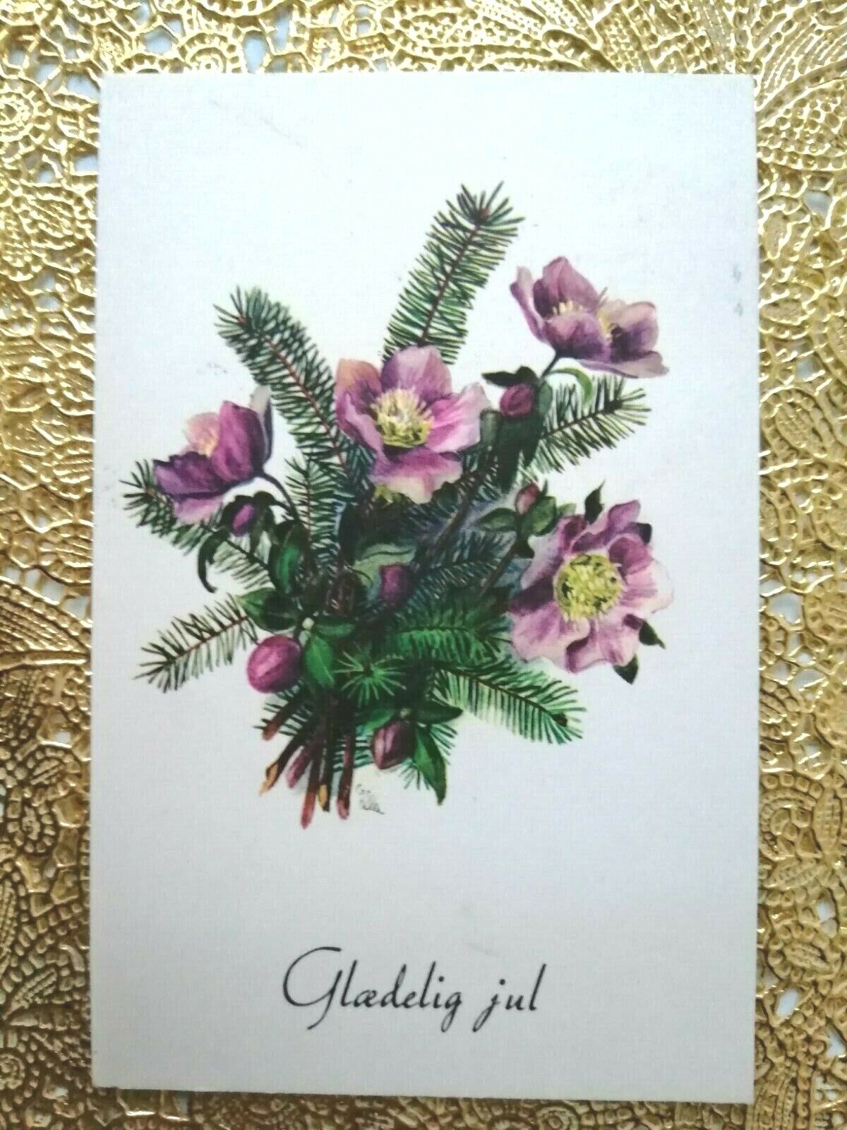 Vintage and collectible Danish Christmas card Posted in 1965( No 13 E )