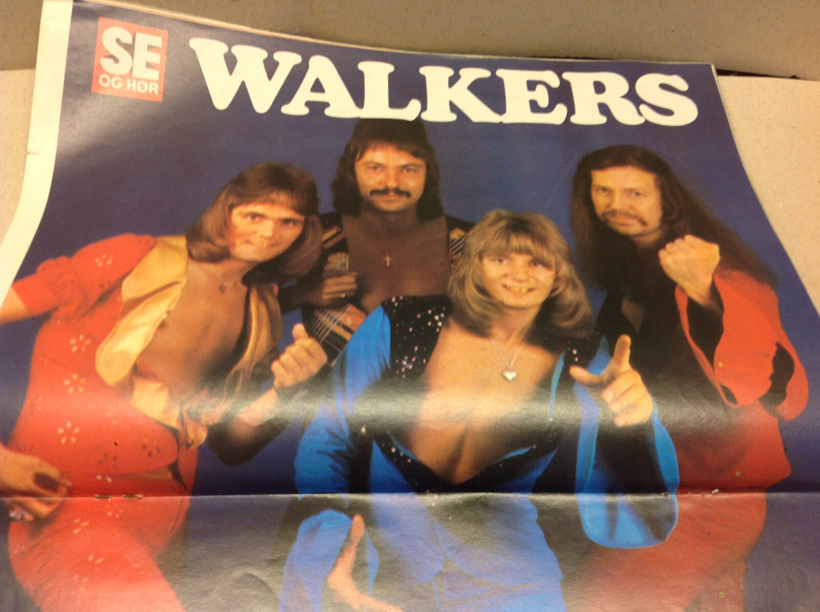 WALKERS POPBAND DENMARK TORBEN LENDAGER POSTER INSIDE VTG Danish Magazine 1974