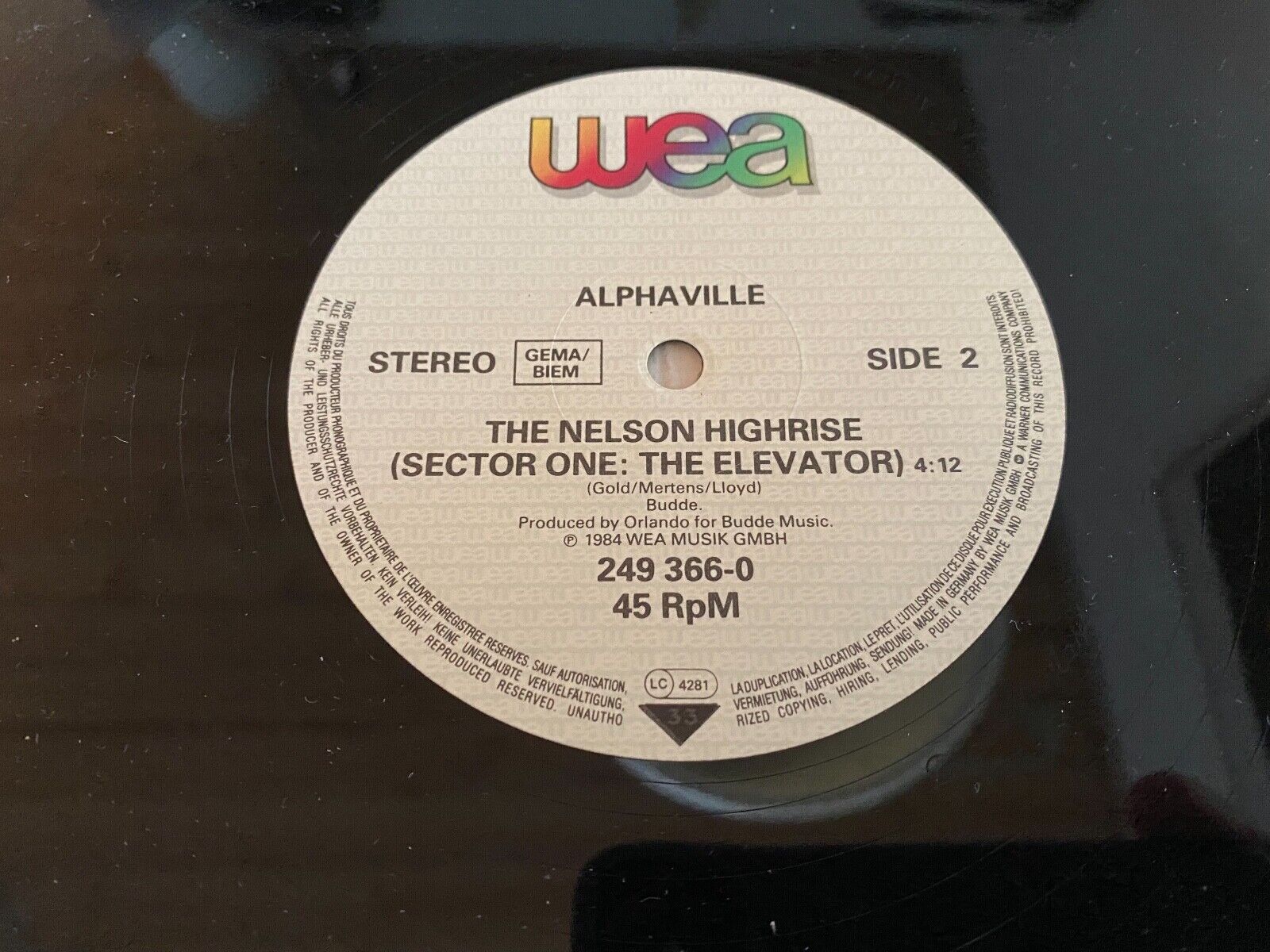 ALPHAVILLE "SOUNDS LIKE A MELODY" WEA RECORDS 1984 GERMAN PRESSED MAXI SINGLE 12