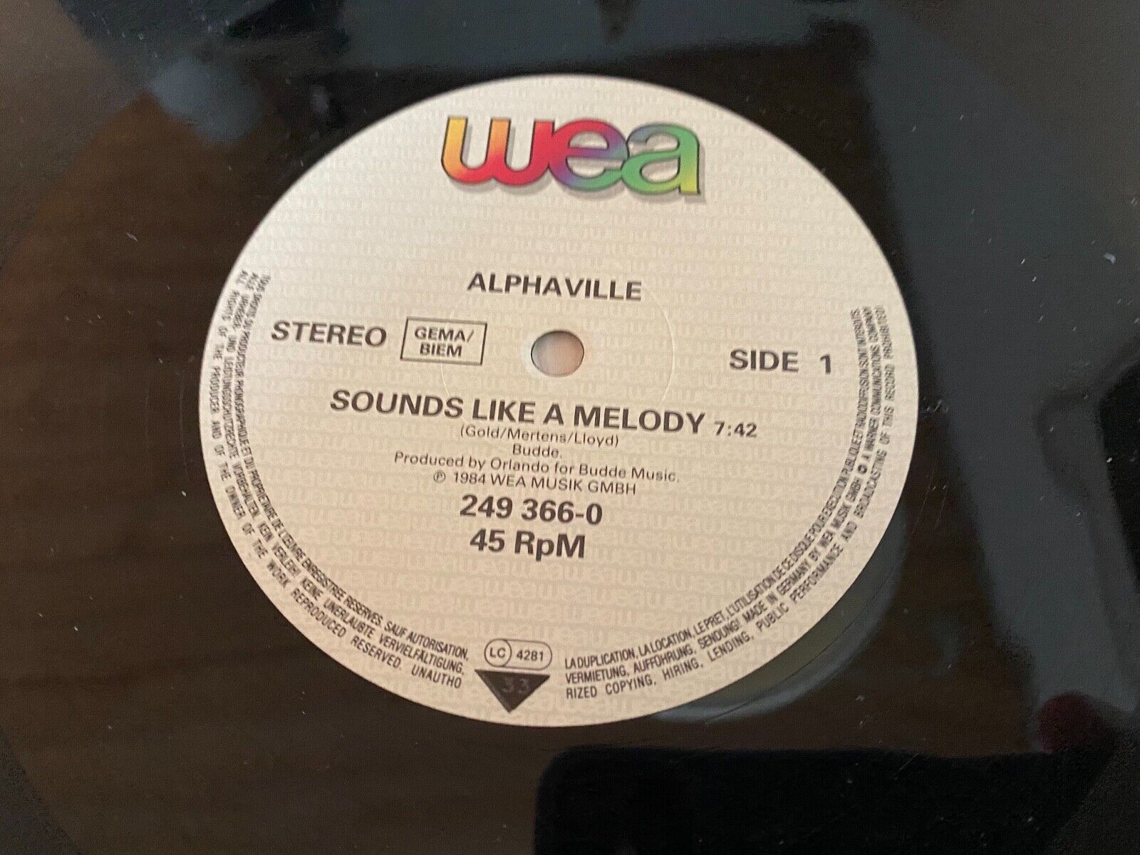 ALPHAVILLE "SOUNDS LIKE A MELODY" WEA RECORDS 1984 GERMAN PRESSED MAXI SINGLE 12