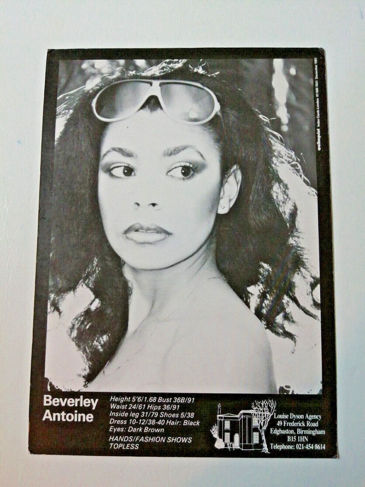 Vintage  English  model comp card from 1970s/1980sBeverley Antoine