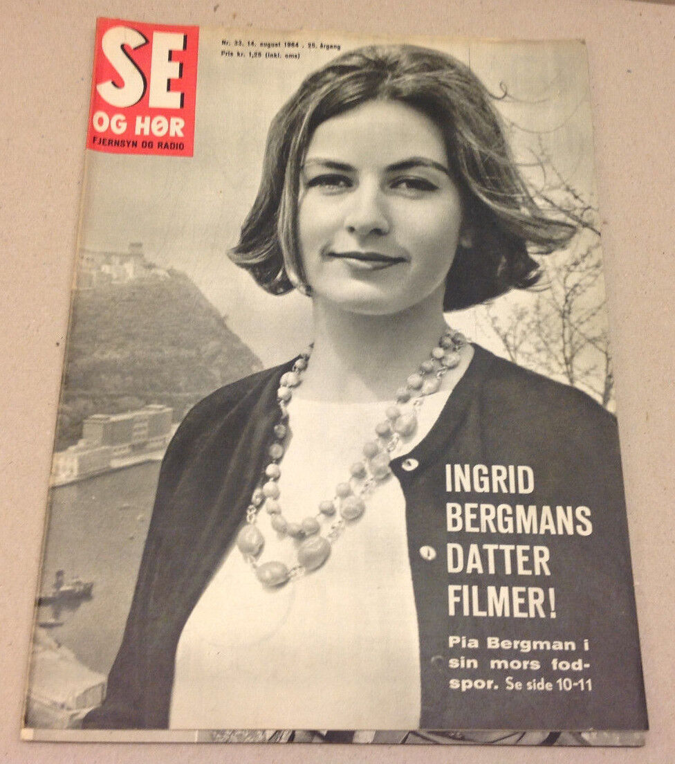 PIA BERGMANN INGRID BERGMAN DAUGHTER FRONT COVER VINTAGE A Danish Magazine 1964