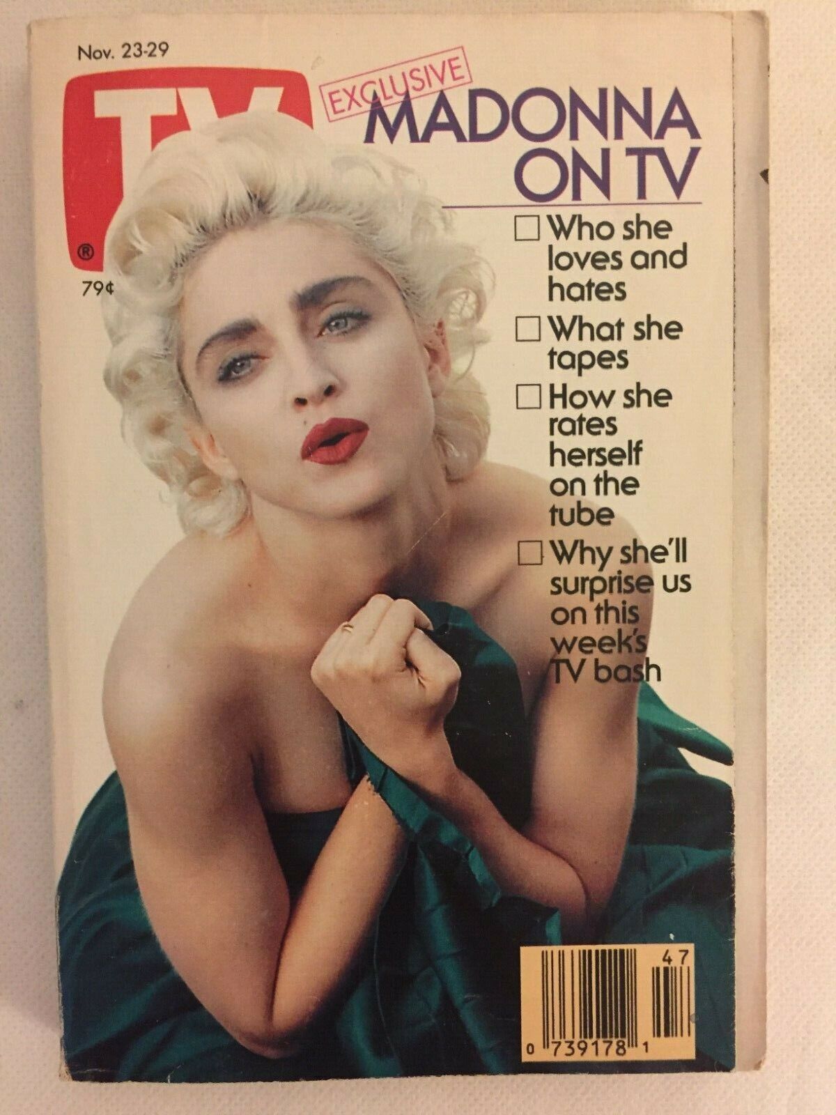 Madonna Vintage Tv Guide Broadcast Cable Magazine 1991 Original Good Condition