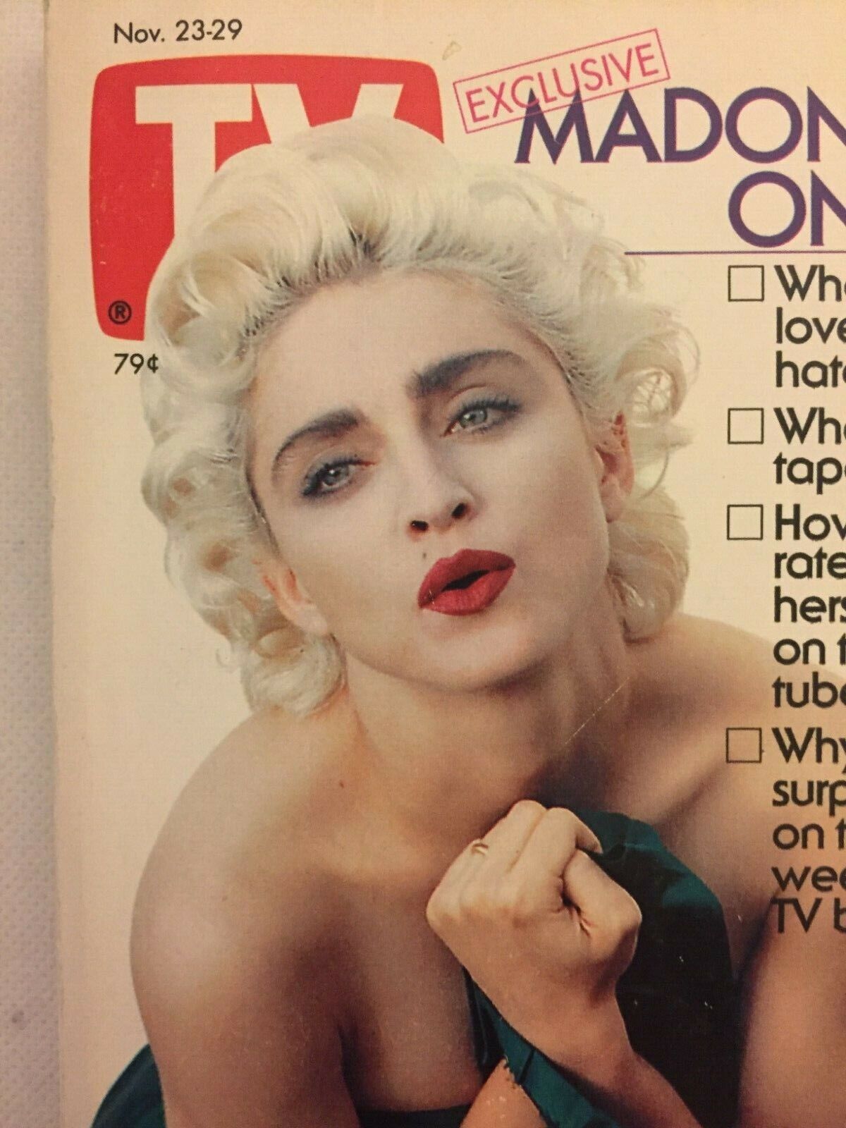 Madonna Vintage Tv Guide Broadcast Cable Magazine 1991 Original Good Condition