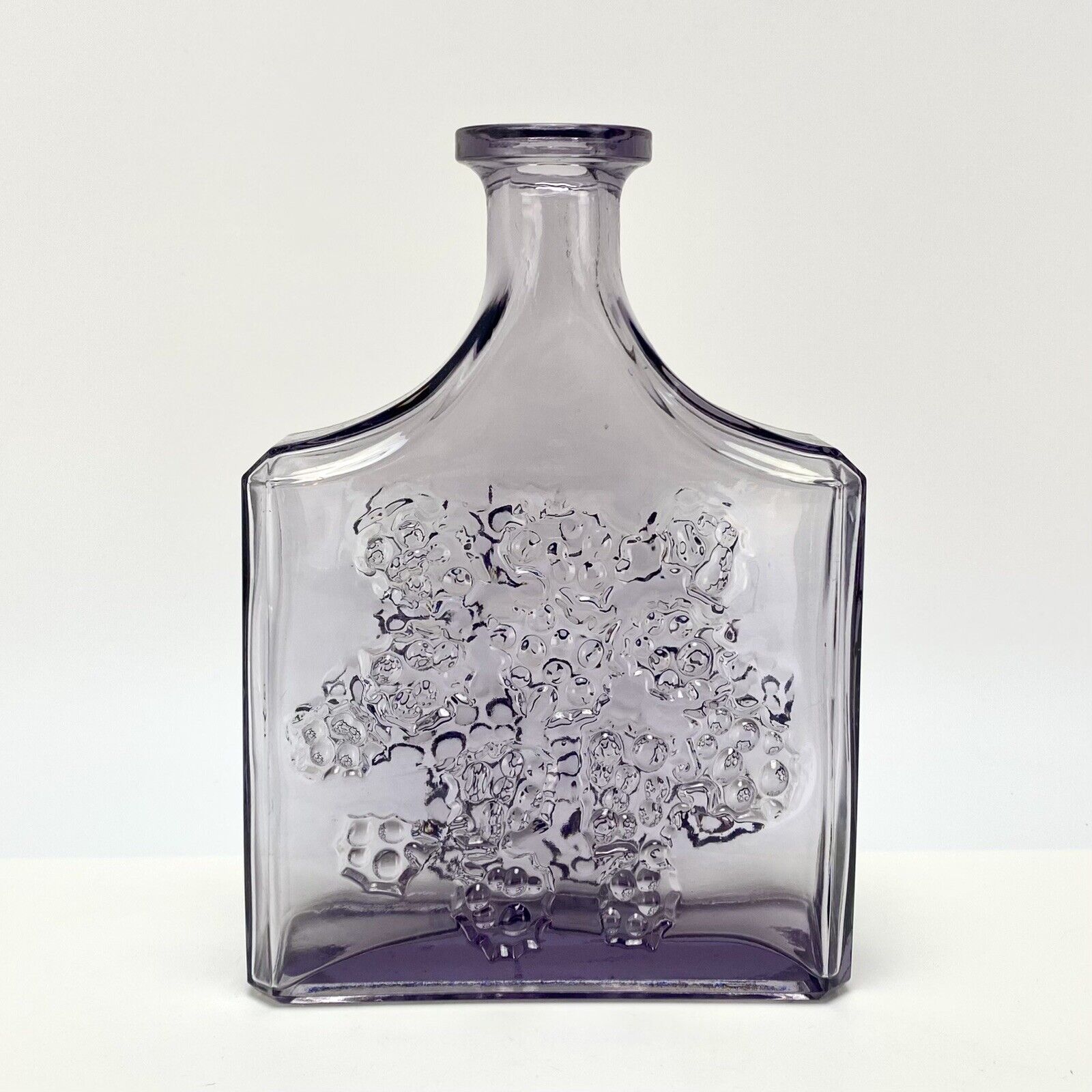 Vtg MCM Finnish Glass Lara Bottle Vase Purple Eero Rislakki Mantyharjun Lasi