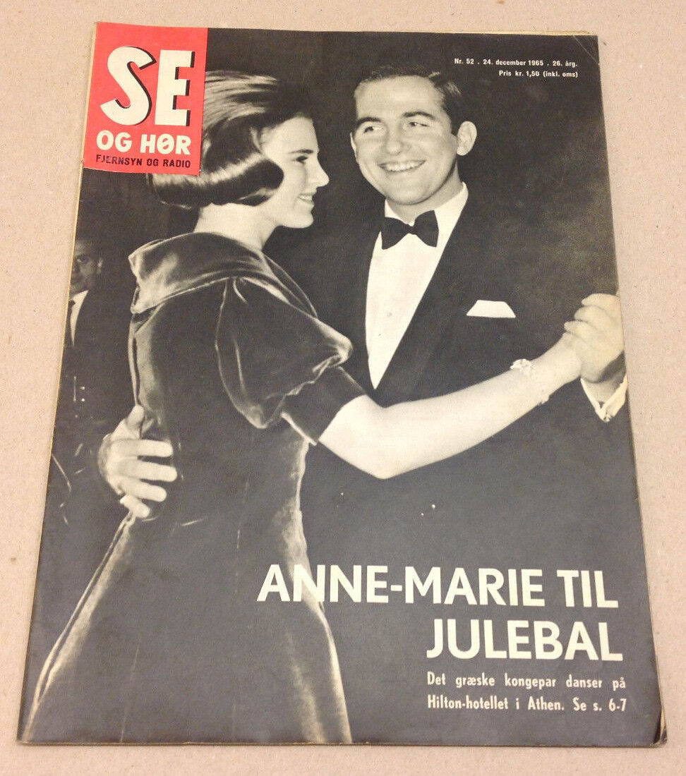 GREEK QUEEN ANNE-MARIE KING CONSTANTINE CHRISTMAS PARTY ON Danish Magazine 1965