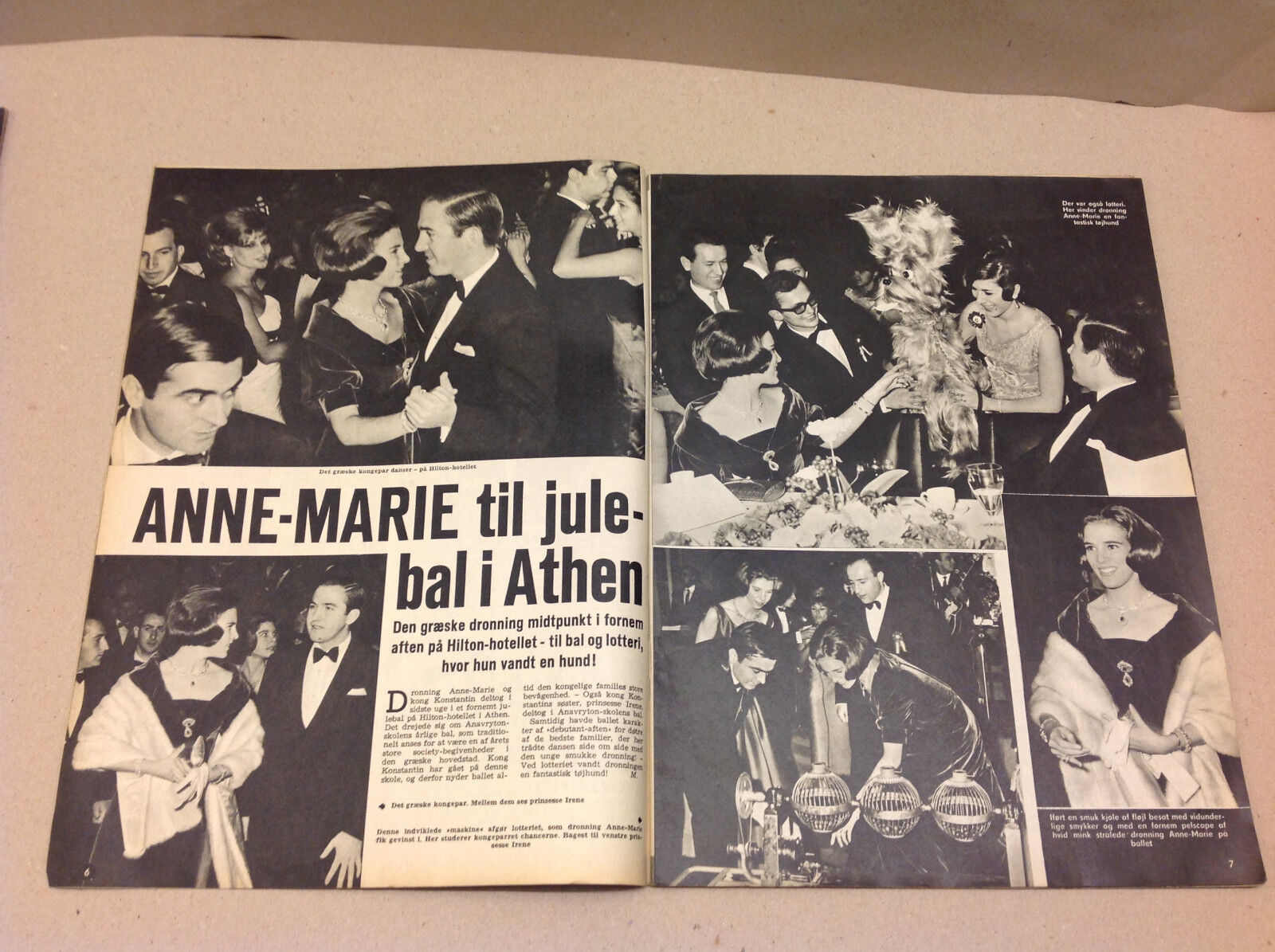 GREEK QUEEN ANNE-MARIE KING CONSTANTINE CHRISTMAS PARTY ON Danish Magazine 1965