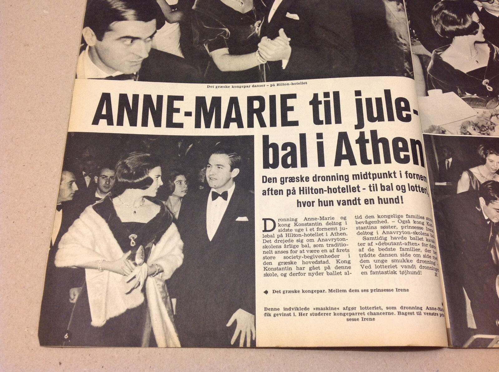 GREEK QUEEN ANNE-MARIE KING CONSTANTINE CHRISTMAS PARTY ON Danish Magazine 1965